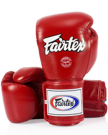 Fairtex BGV5 Leder Boxhandschuhe Super Sparring - Schwarz/Rot/Weiss 16 Unzen