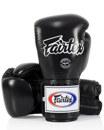 Fairtex BGV5 Leder Boxhandschuhe Super Sparring - Schwarz/Rot/Weiss 16 Unzen