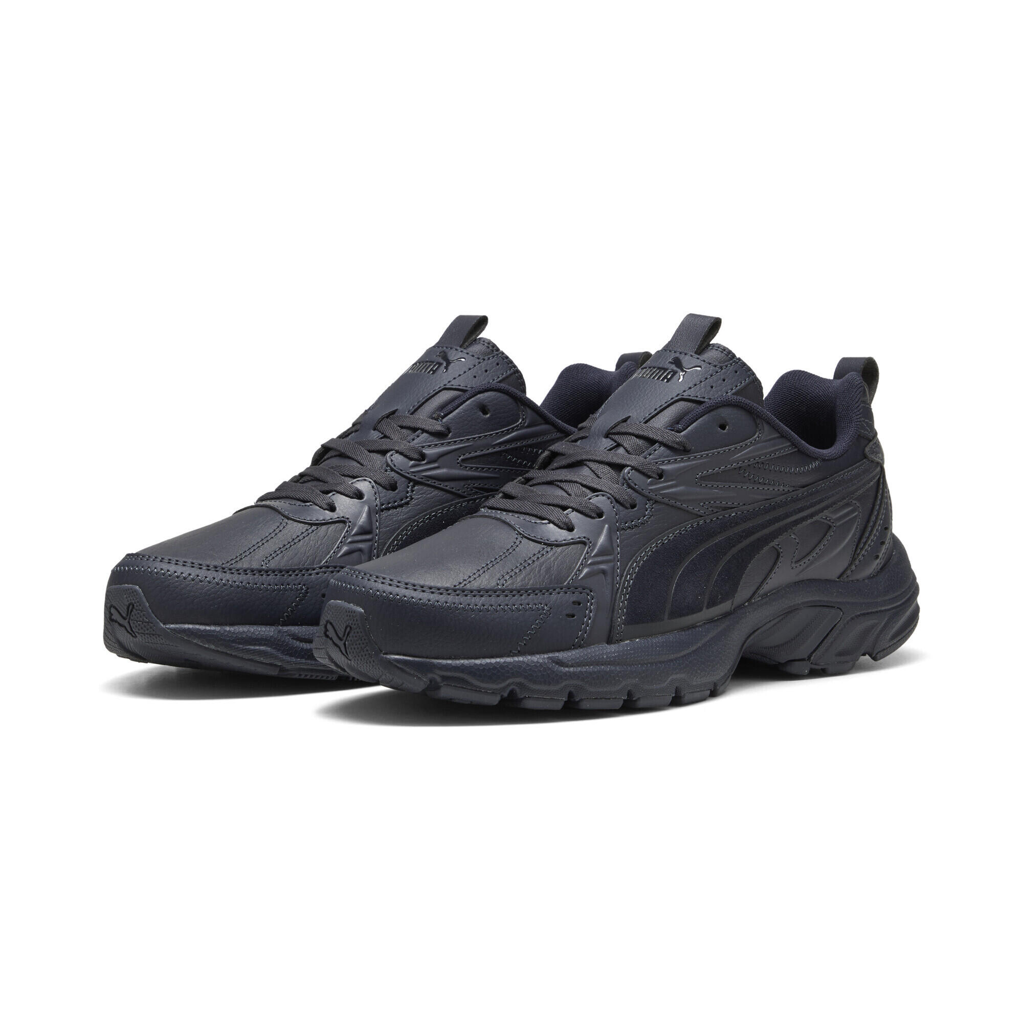 Sneakersy skórzane unisex Milenio Tech PUMA New Navy White Blue