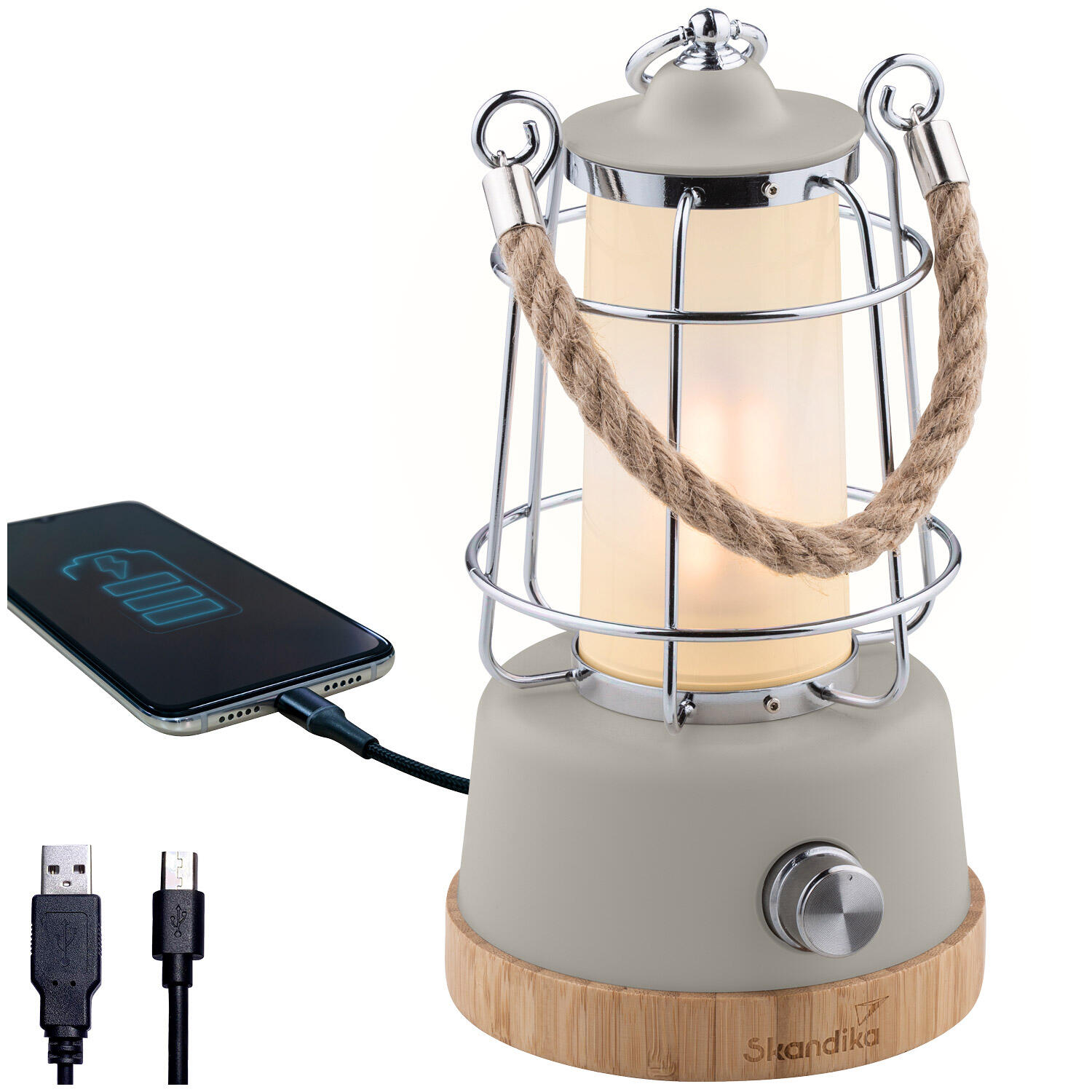 Lampa kempingowa LED Kiruna z powerbankiem, do 370 lumenów
