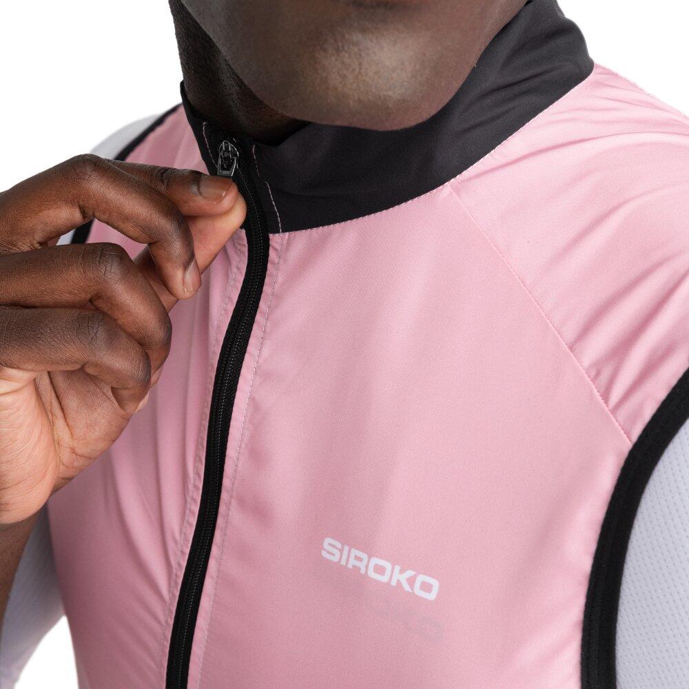 Gilet antivento da ciclismo da uomo V1 Berthel Rosa 4/7