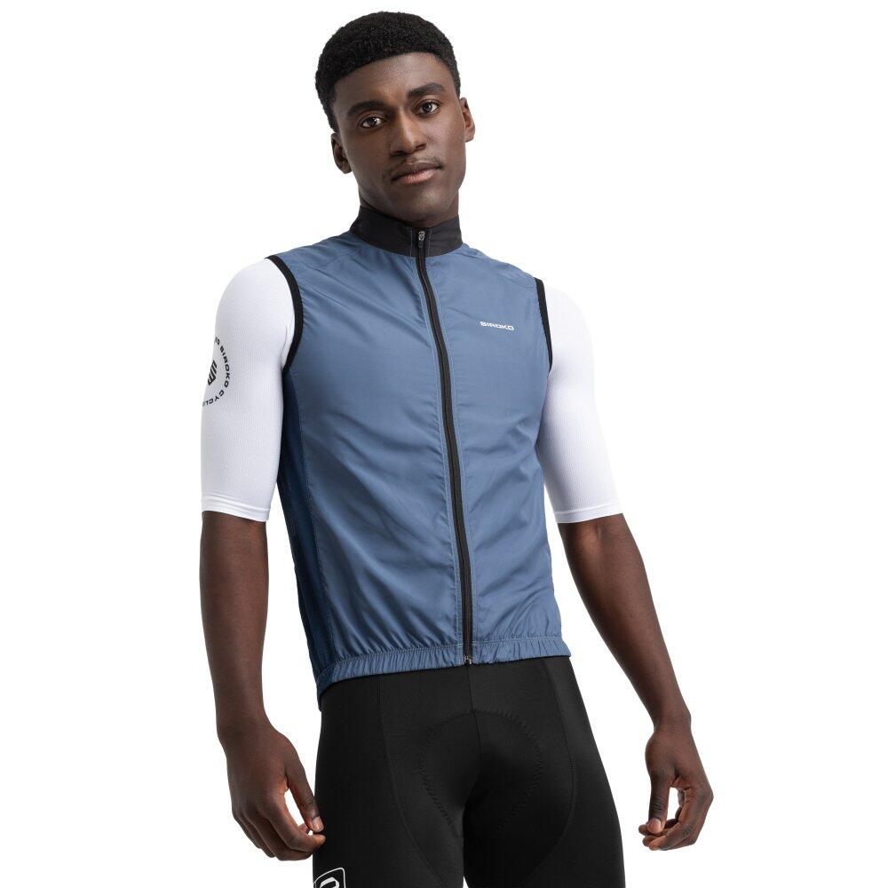SIROKO Chaleco cortavientos ciclismo hombre V1 Lavaredo Azul