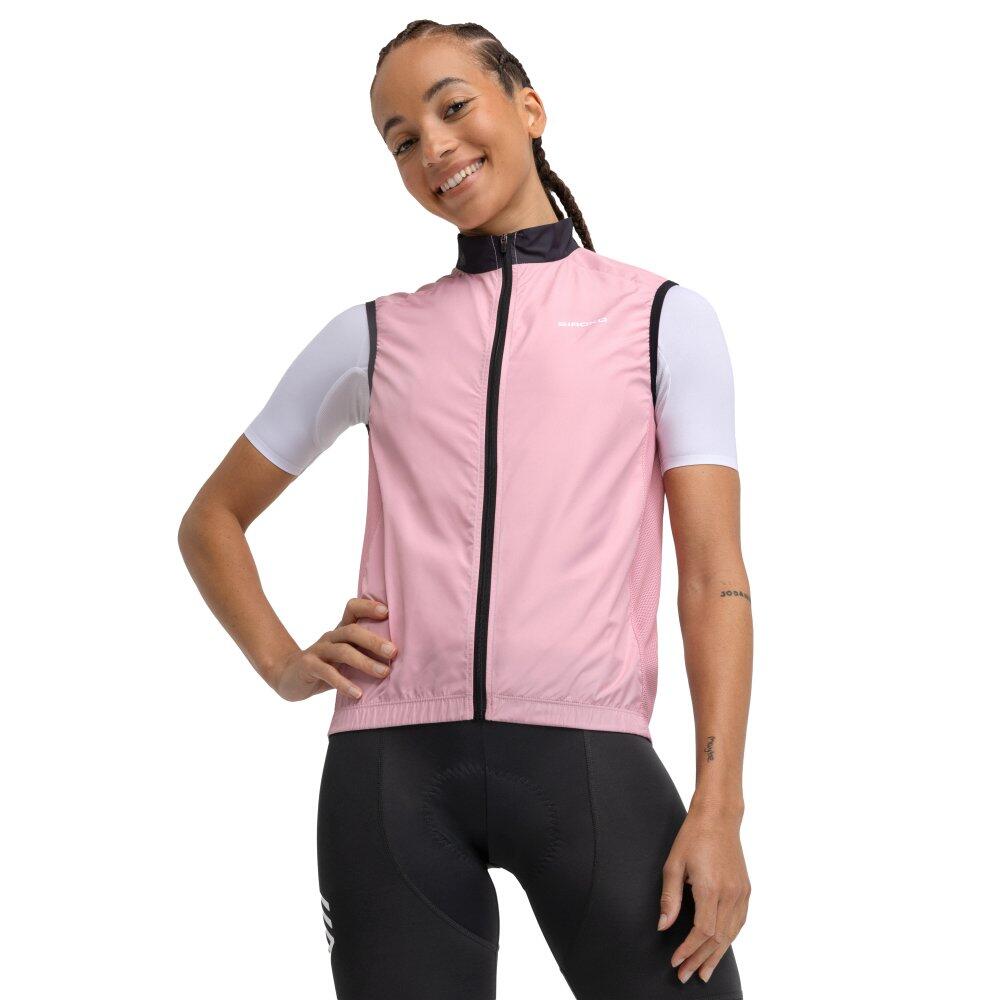 Colete corta-vento de ciclismo para mulher v1-w berthel rosa