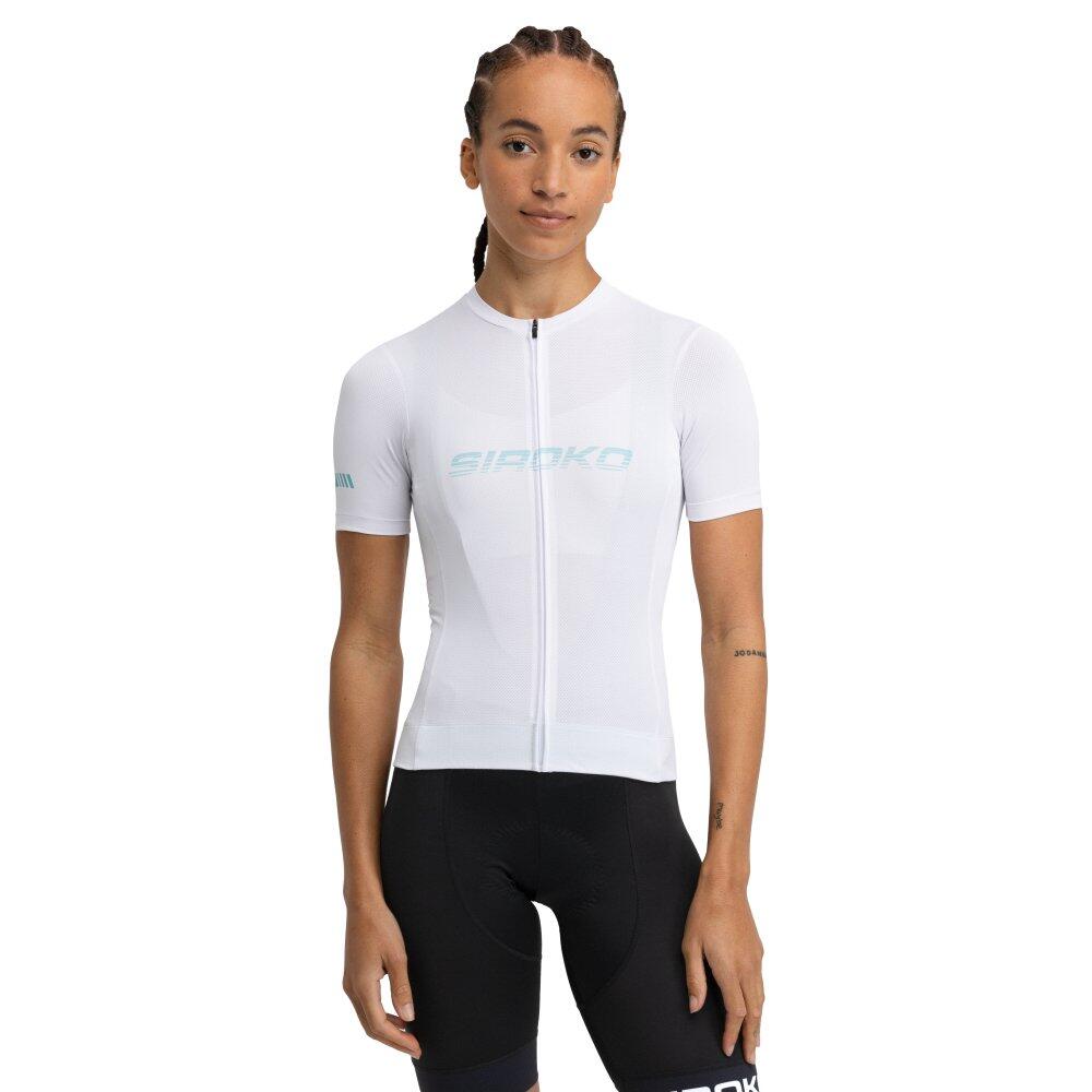 SIROKO Damen Radsport kurzärmeliges mesh-radtrikot M8 Luna Weiß