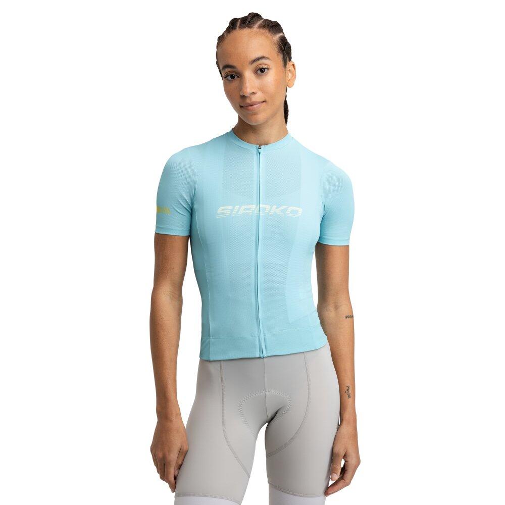 Siroko - Maillot Vélo Mesh Manches Courtes Femme Cyclisme M8 Habitat Bleu - Maillot Manches Courtes - Bleu - Decathlon