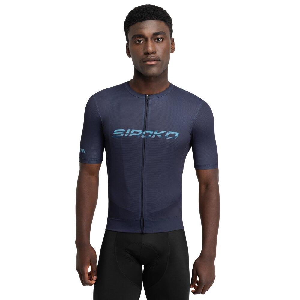 SIROKO Pánský cyklistický dres s krátkým rukávem ze síťoviny M8 Torque Modrá