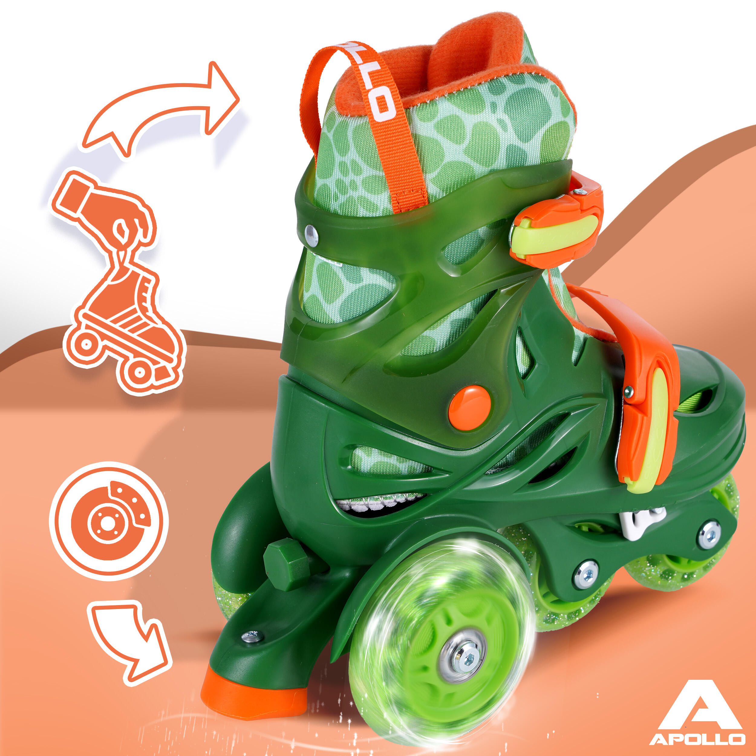 Pattini Apollo Kids My 1st Skates – regolabili con ruote LED per bambini 5/7