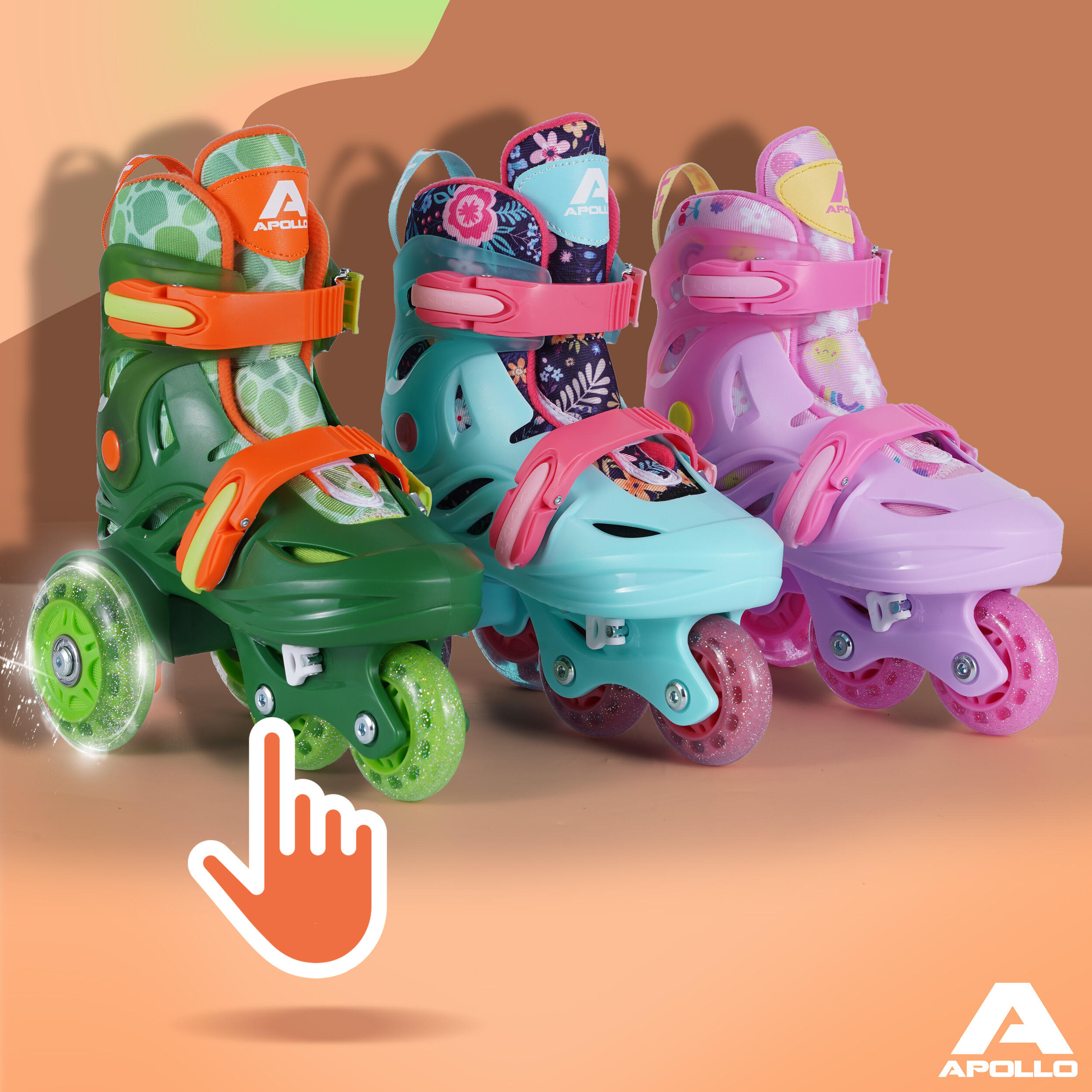 Pattini Apollo Kids My 1st Skates – regolabili con ruote LED per bambini 6/7