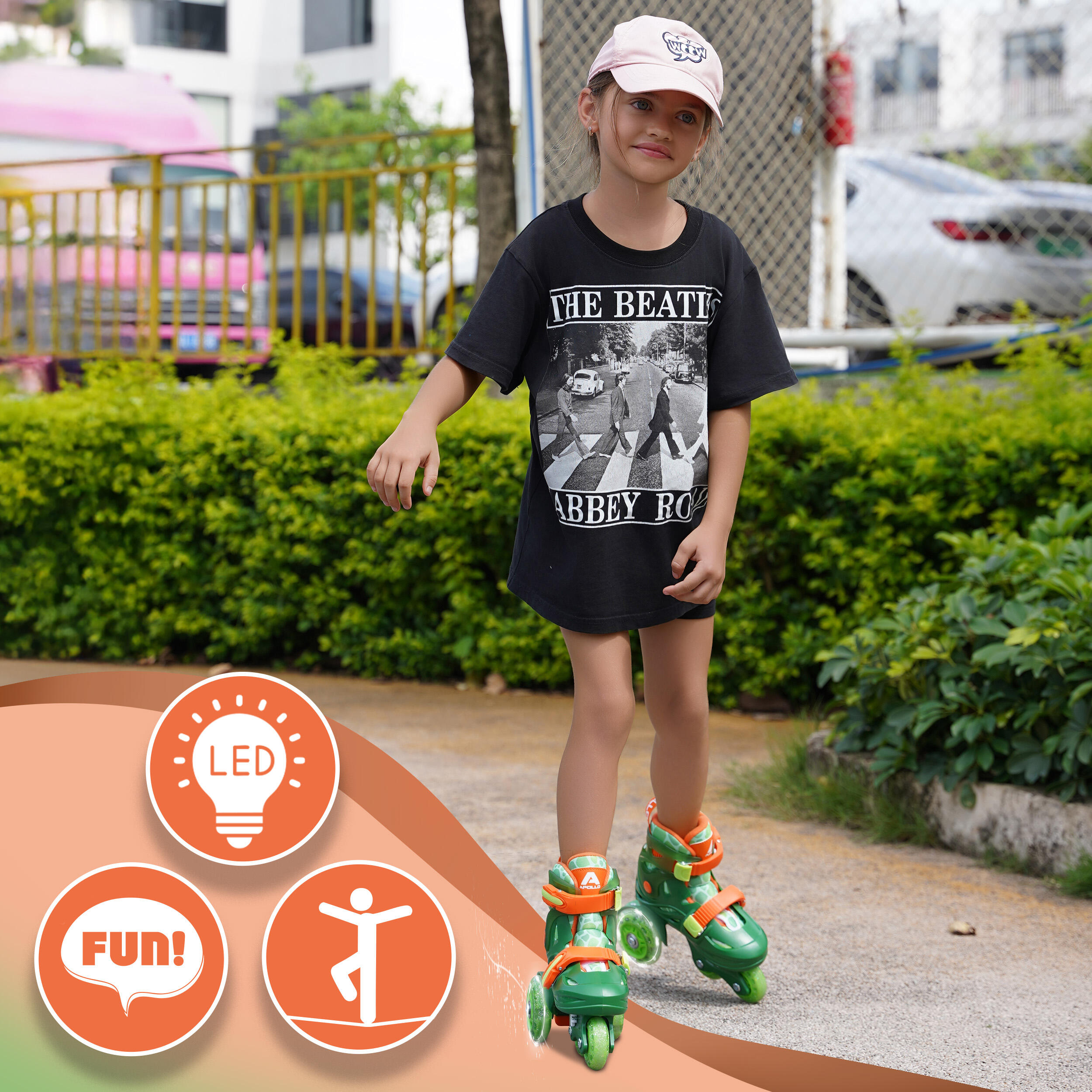 Pattini Apollo Kids My 1st Skates – regolabili con ruote LED per bambini 4/7