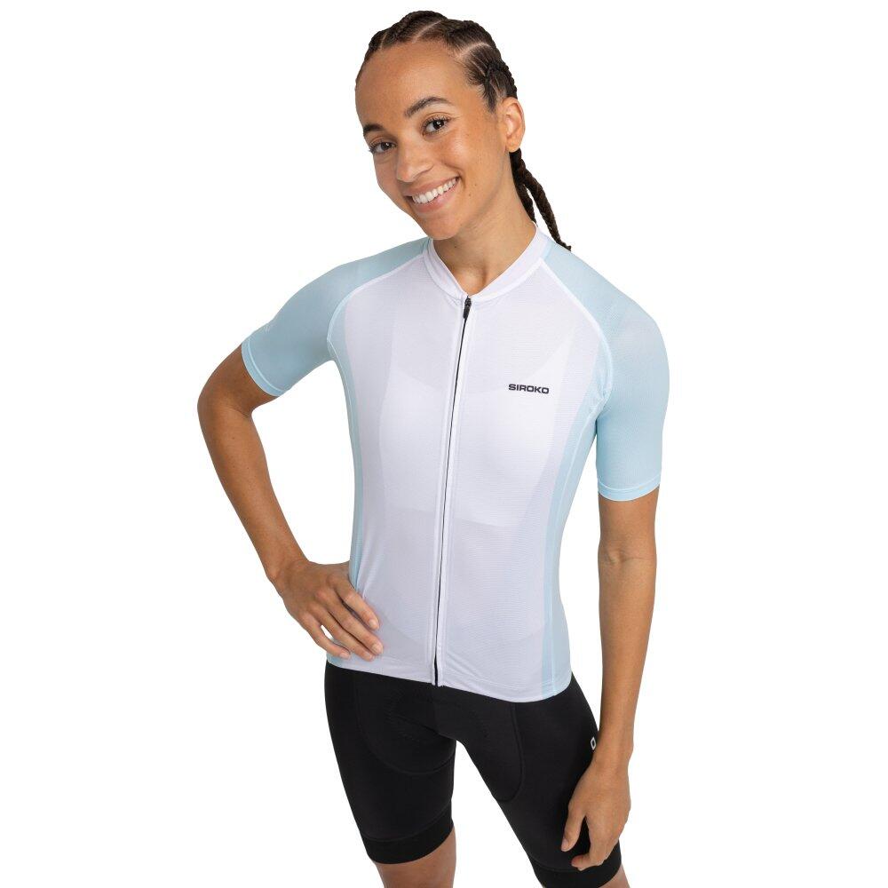 Siroko - Maillot Vélo Ultraléger Femme Cyclisme M3 Cielo Blanc - Maillot Manches Courtes - Blanc - Decathlon
