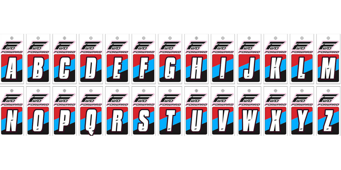 Letras placa forward - branco - autocolantes - b