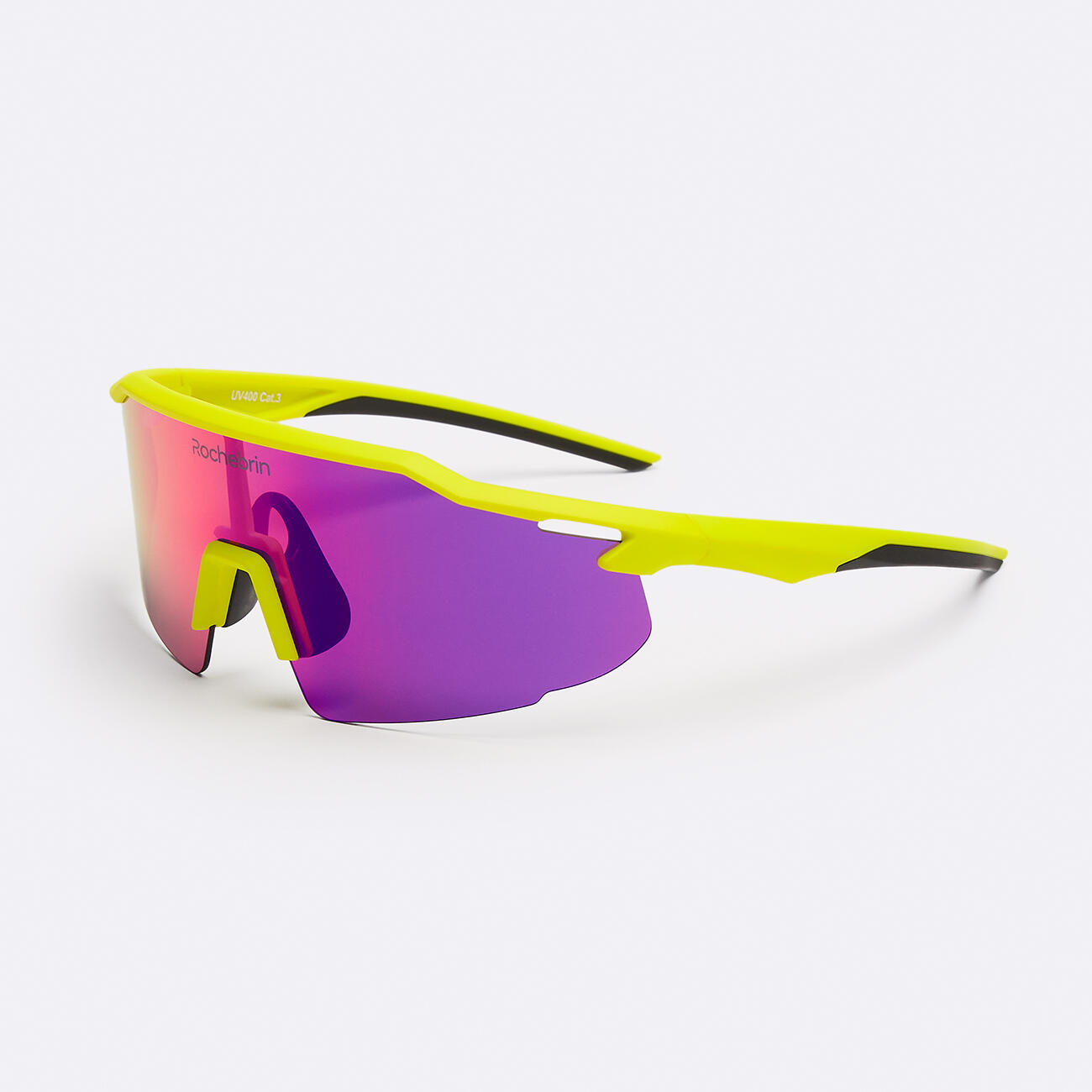 Rochebrin - Lunette De Soleil Anti-dérapante Running Et Cyclisme Catégorie3 - Homme Et Femme - Lunettes De Soleil - Jaune|violet - No Size - Decathlon