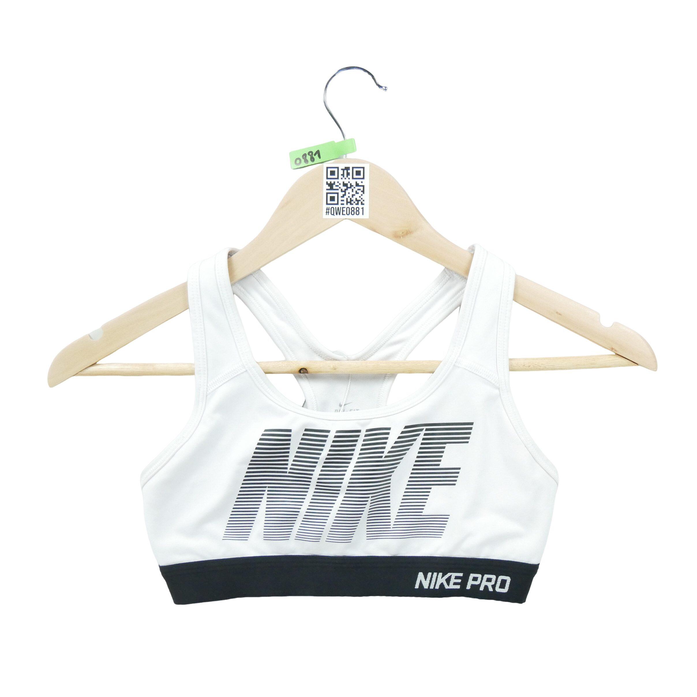 NIKE Segunda Vida - Sujetador deportivo blanco Nike Pro para mujer - Muy Bueno