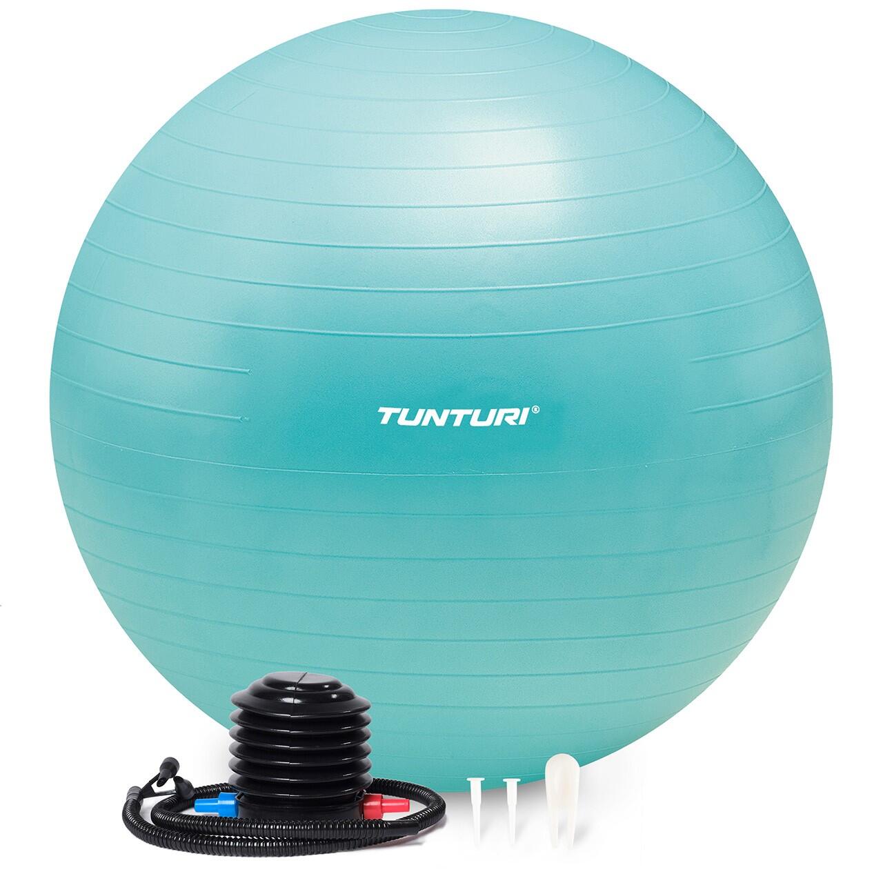Tunturi - Ballon De Fitness - Ballon De Yoga - Pompe Incluse - Capacité De Charge 220 Kg - Ballon De Gym - Bleu - 75 Cm - Decathlon