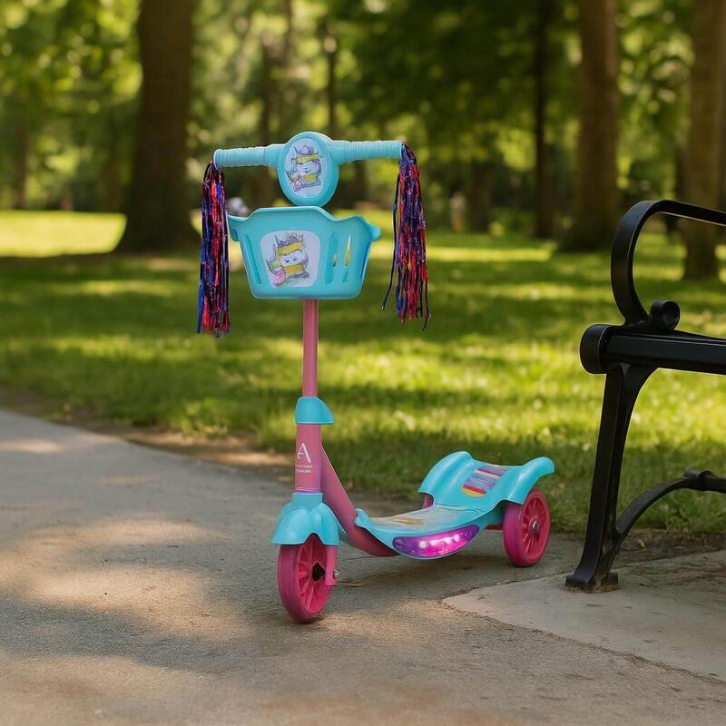 Trotineta de copii cu lumini si muzica Kiddy, turquoise