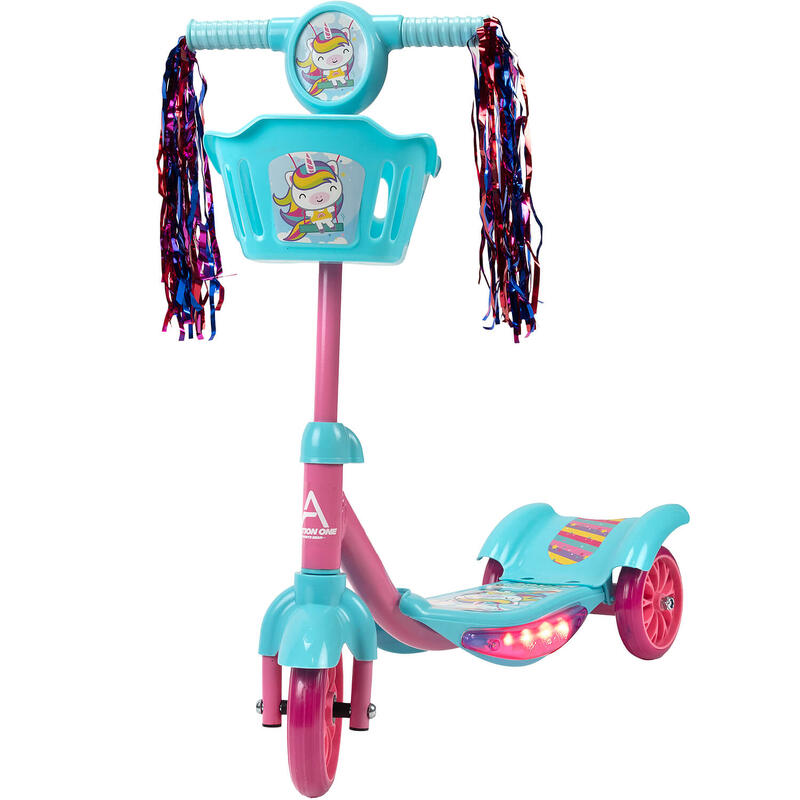 Trotineta de copii cu lumini si muzica Kiddy, turquoise