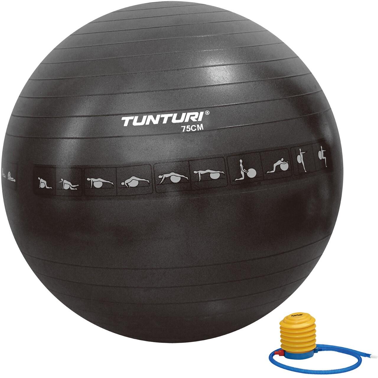Ballon de fitness Anti éclatement - Ø 75 cm - Noir 1/8