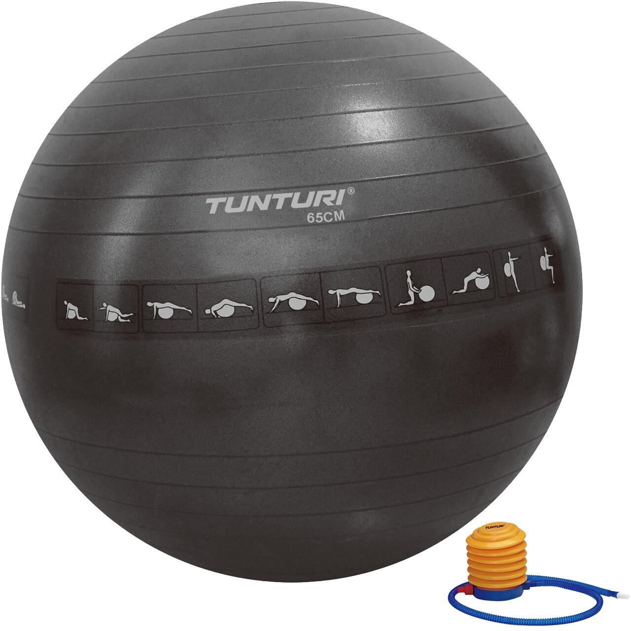 TUNTURI Tunturi Tear‑Resistant ABS Gym Ball Black Ø 65 cm