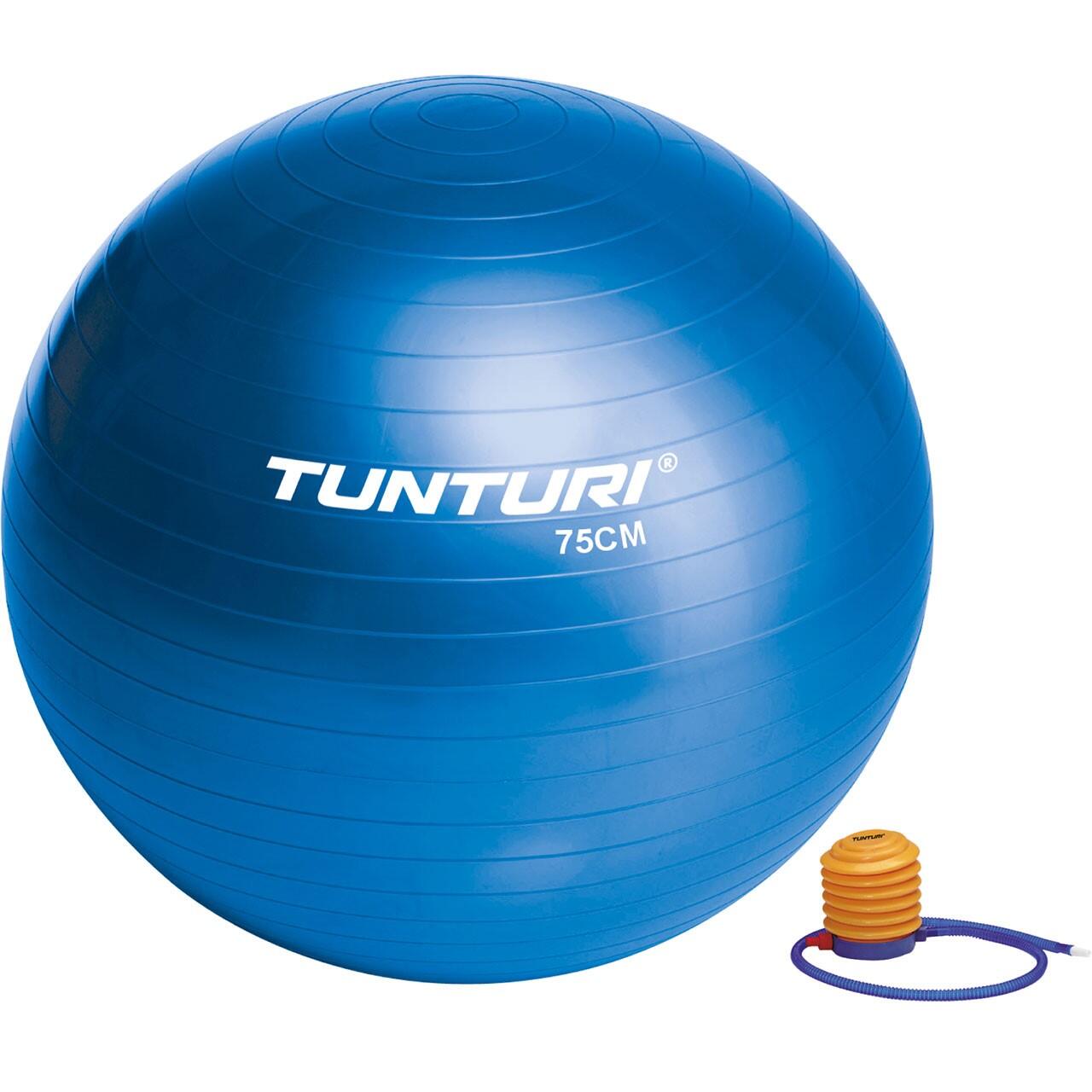Tunturi - Ballon De Fitness - Ballon De Yoga - Pompe Incluse - Capacité De Charge 220 Kg - Ballon De Gym - Bleu - 75 Cm - Decathlon