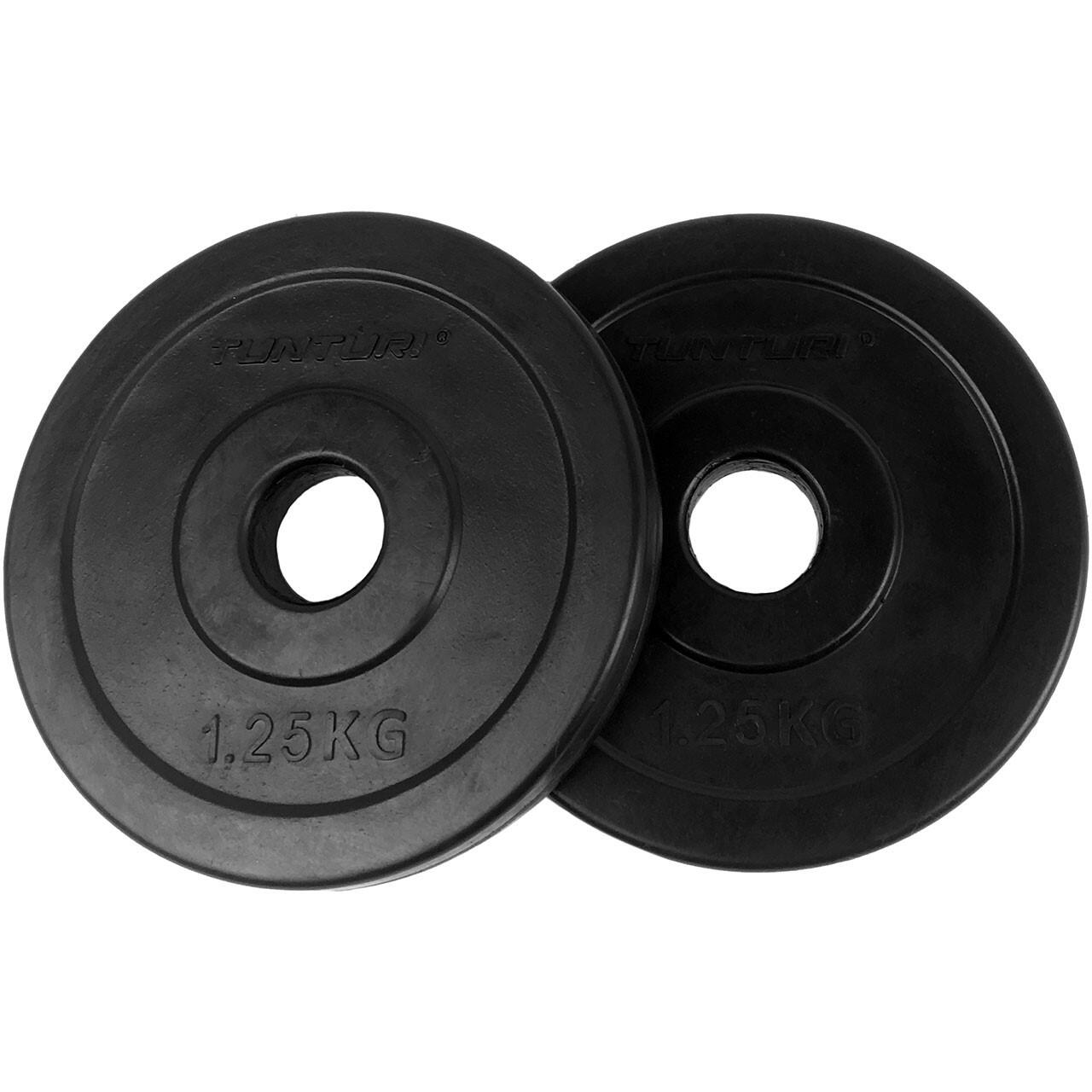 Tunturi - Disque Bumper Caoutchouc 1.25kg Noir, La Paire - Poids De Musculation - Noir - 1,25 Kg - Decathlon