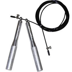 Corde à Sauter Métal, Longueur Réglable, Paliers, Poignée en Alu