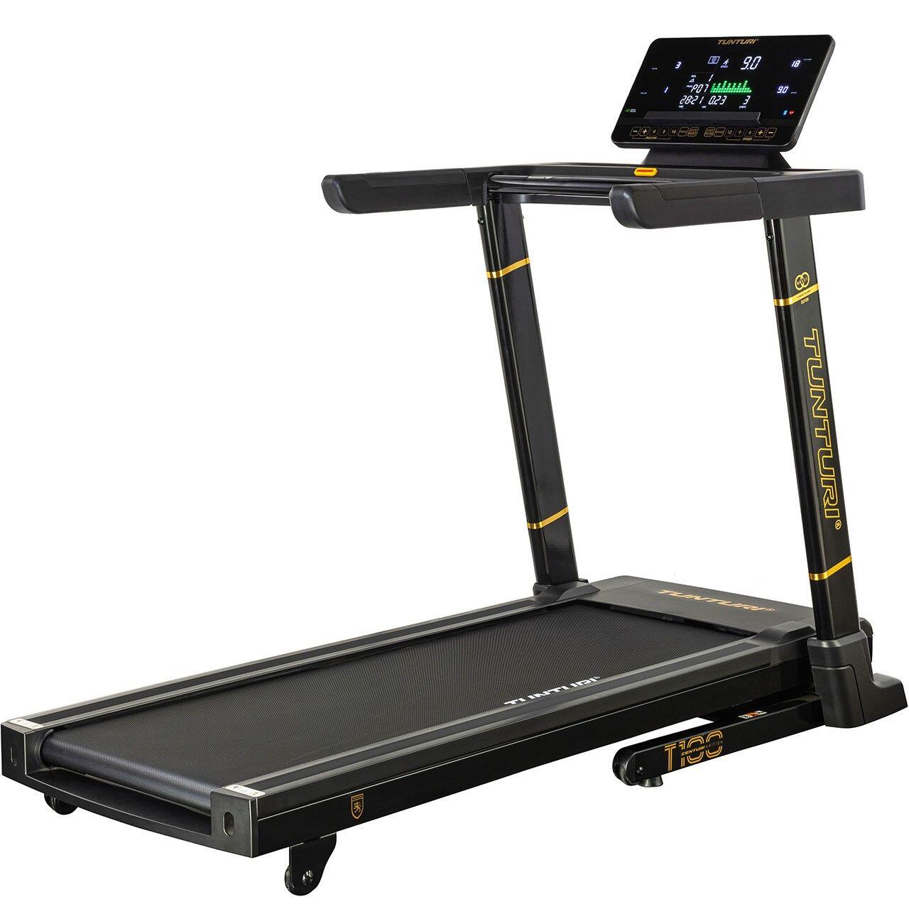 TUNTURI Laufband klappbar - LED-Monitor - 44 Trainingsprogramme - 0,8-20,0km/h