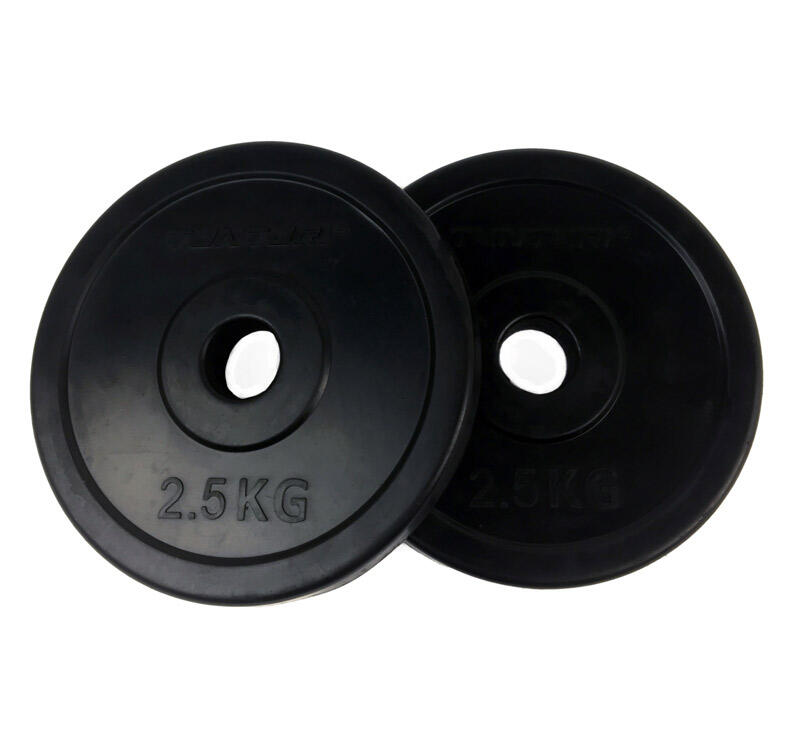 TUNTURI Discos con Caucho 30 mm Peso: 2.5kg. Formato: par