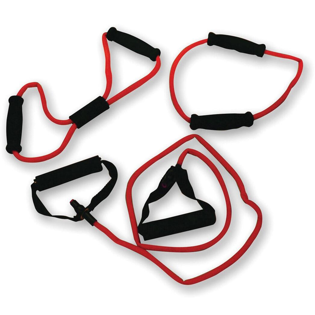 Tunturi - Set Élastiques De Musculation Tubing Fort Avec Grip, Rouge - Élastique - Noir - No Size - Decathlon