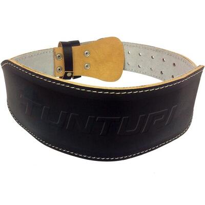 Halterriem - fitness riem - powerlift riem - leer - zwart