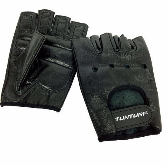 Gants Tunturi Fit Sport noir cuir rembourrés Velcro