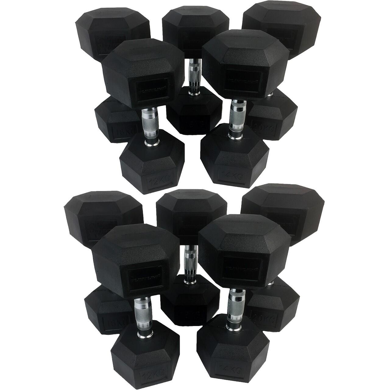 TUNTURI Rubber Dumbbell Set - Dumbellset