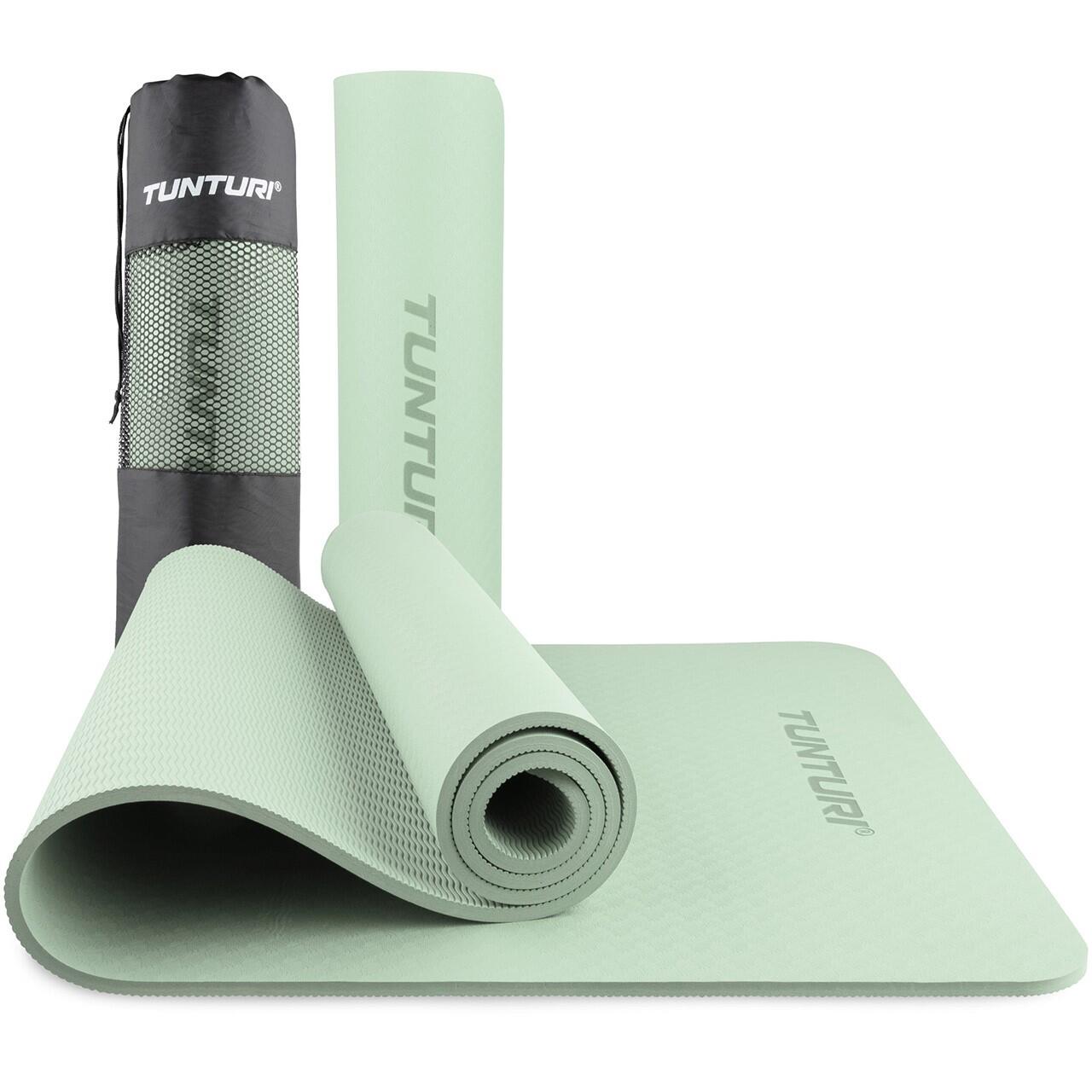 TUNTURI Dicke Yogamatte 8mm - Rutschfest Gymnastikmatte - Yoga und Pilates -  Sportmatte