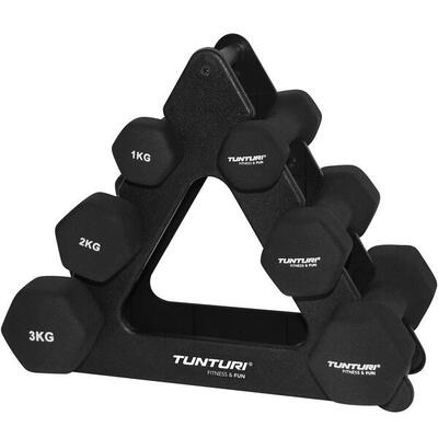 Pesi - Set di manubri con supporto - Manubri in neoprene 3 coppie. da 1 a 3 kg