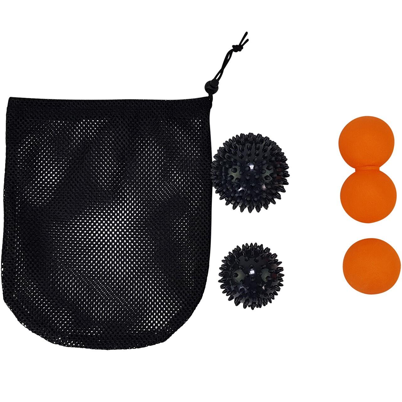 TUNTURI Tunturi Massage Ball Set 4 pcs Silicone Black/Grey/Orange