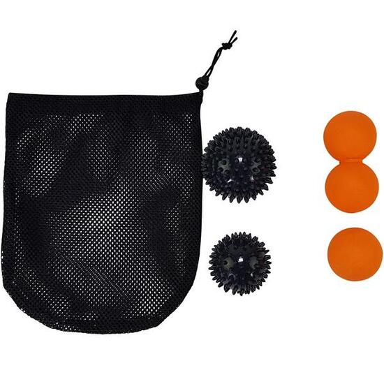 Tunturi Massage Ball Set mit Aufbewahrungsnetz Mixed