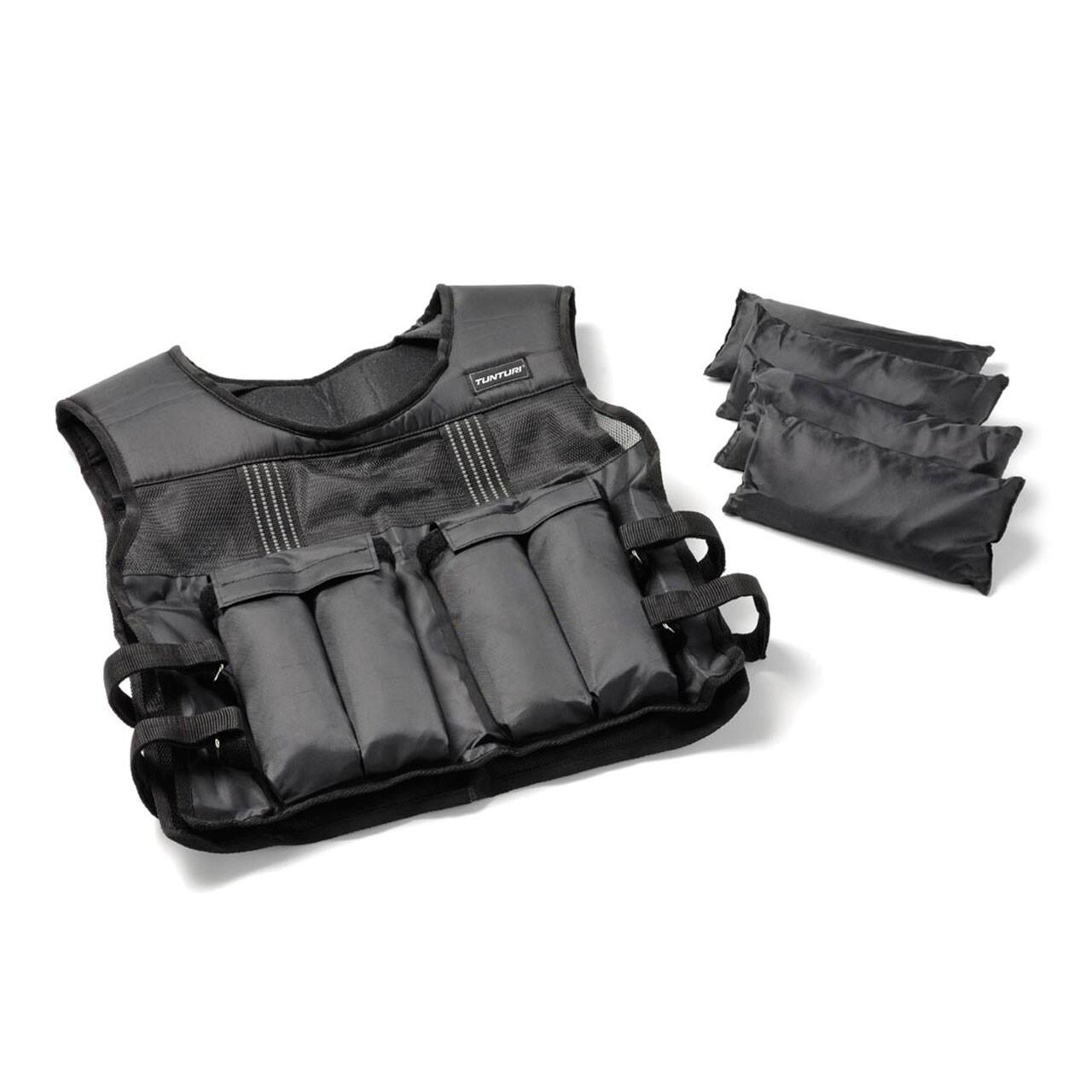 Tunturi - Gilet Lesté Ajustable Musculation 15kg Noir - Gilet Lesté - 15 Kg - Decathlon