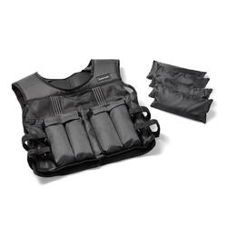 Gilet lesté ajustable musculation 15kg noir