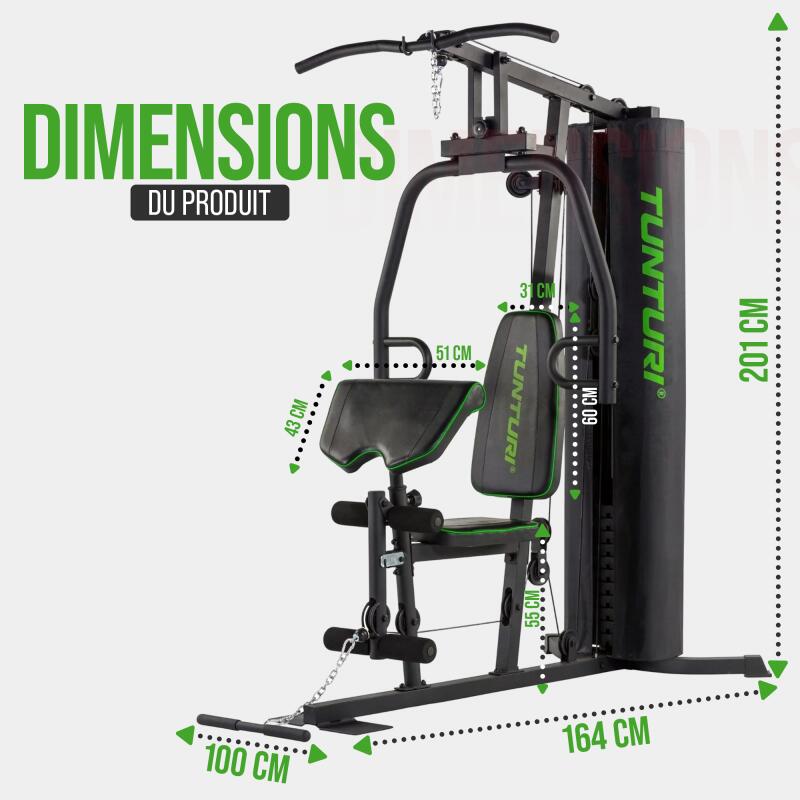 TUNTURI - HG20 - Station de Musculation Polyvalente - Charge Guidée 60 kg