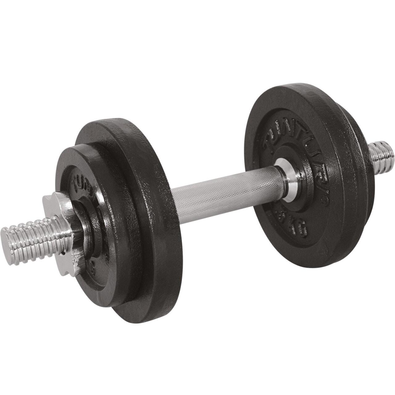 TUNTURI Dumbell Gietijzer totaal 10kg - Halterset met schroefsluiting - Dumbbell set