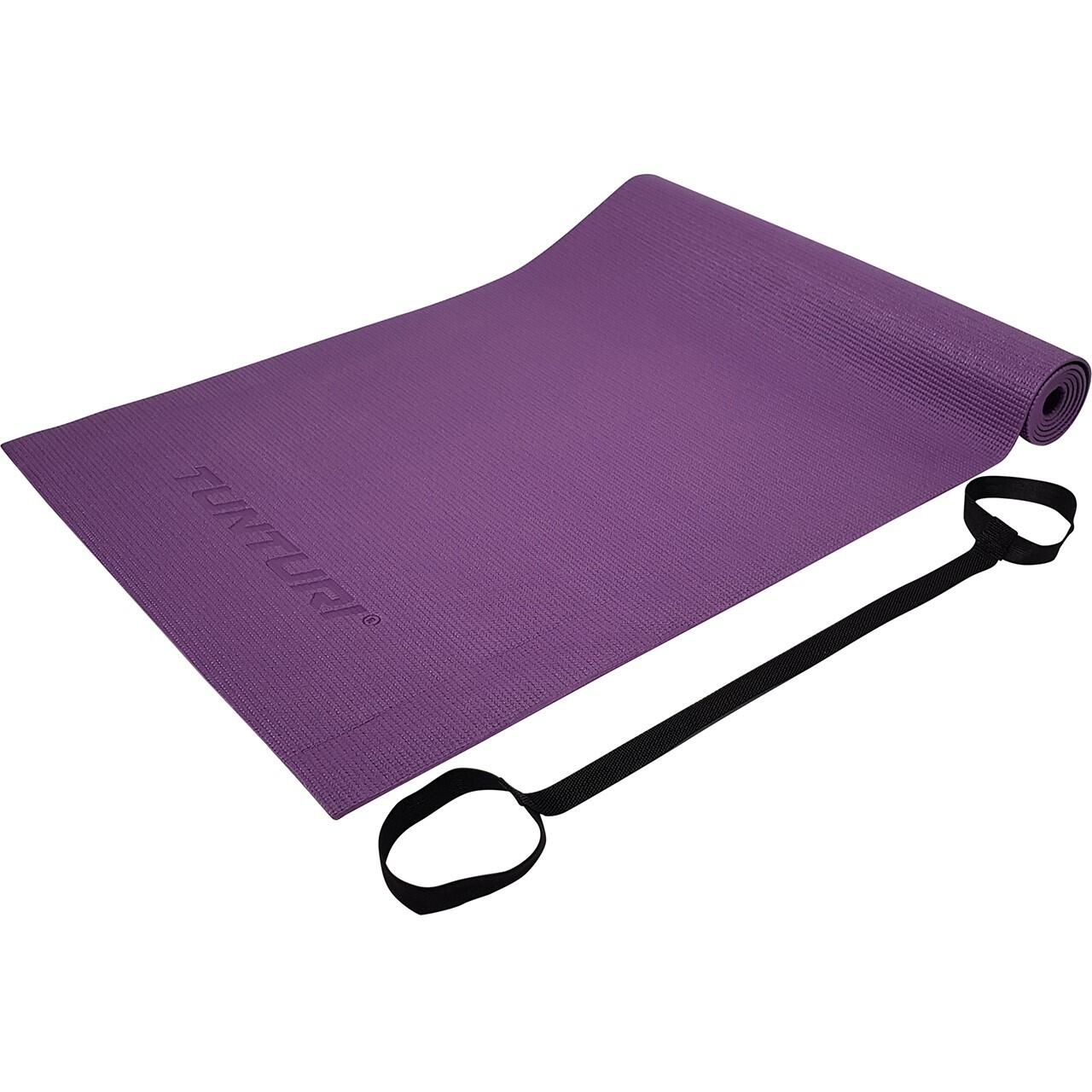 Tunturi - Tapis De Yoga En Pvc 4mm Violet - Tapis De Yoga - Violet - 182 Cm - Decathlon