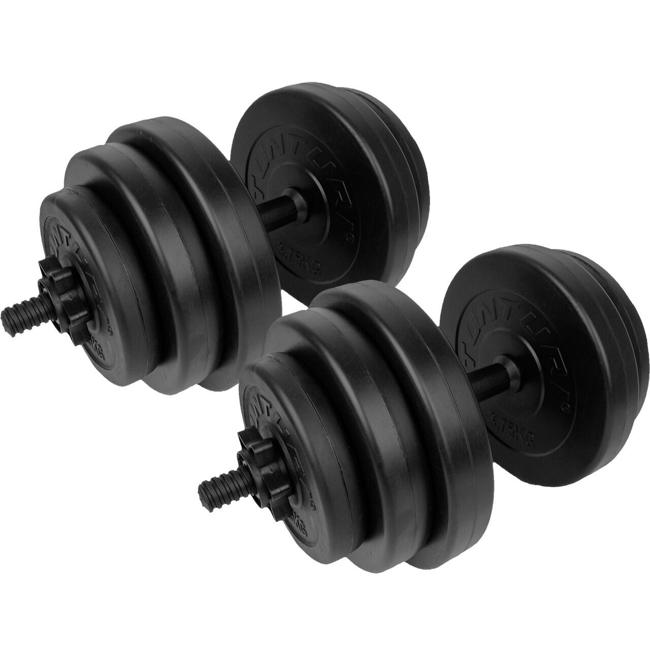 TUNTURI Gewichten - Halterset - Dumbbell Set - 2 Stuks - Zwart - Vinyl