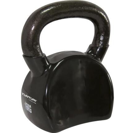 Tunturi Guss-Kettlebell 16 kg, schwarze Vinyl-Beschichtung