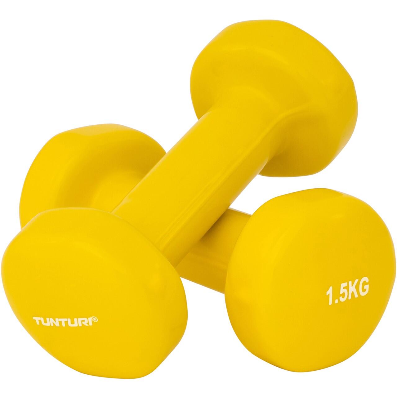TUNTURI Činka aerobic 2 x 1,5 kg TUNTURI Vinyl žlutá