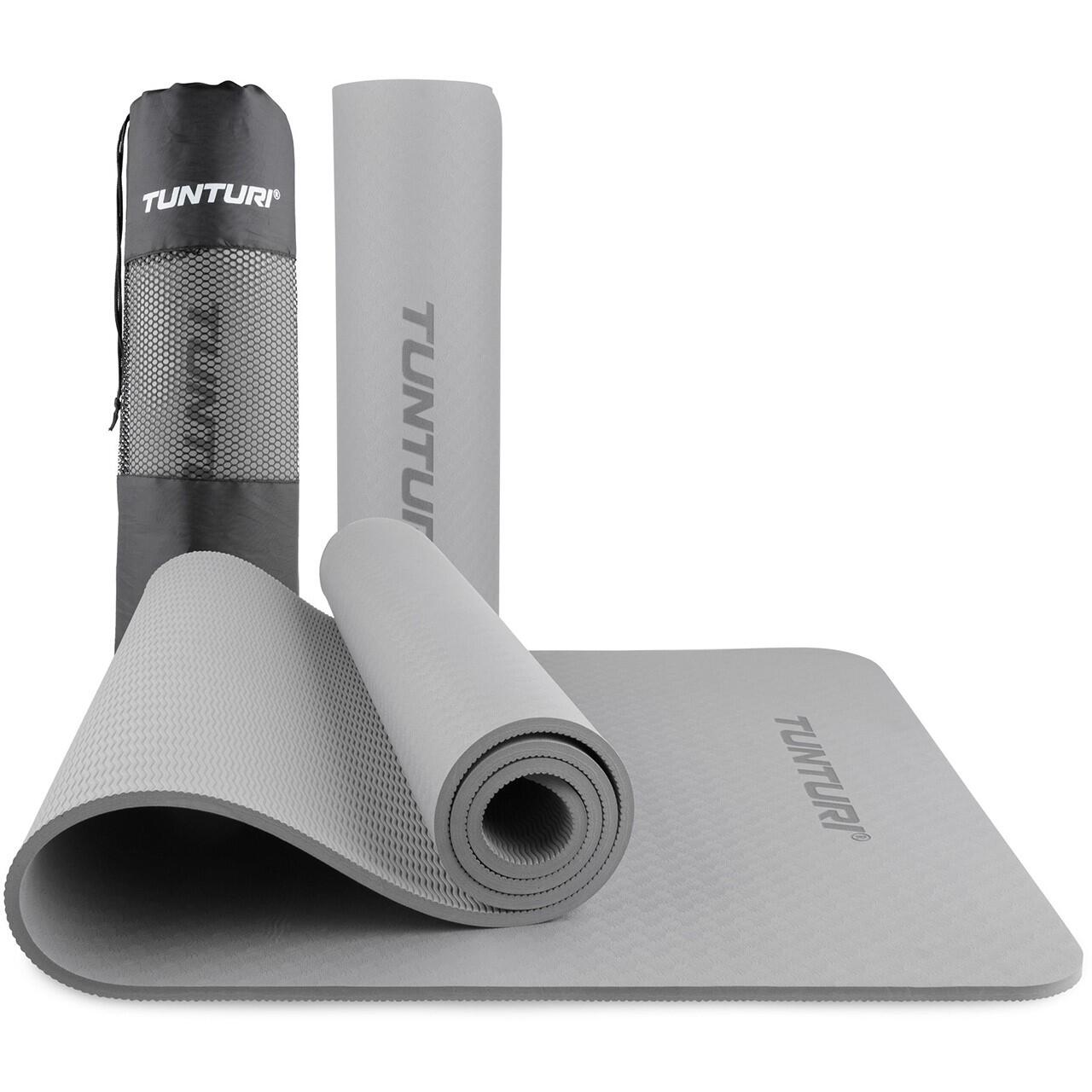 TUNTURI Dicke Yogamatte 8mm - Rutschfest Gymnastikmatte - Yoga und Pilates -  Sportmatte