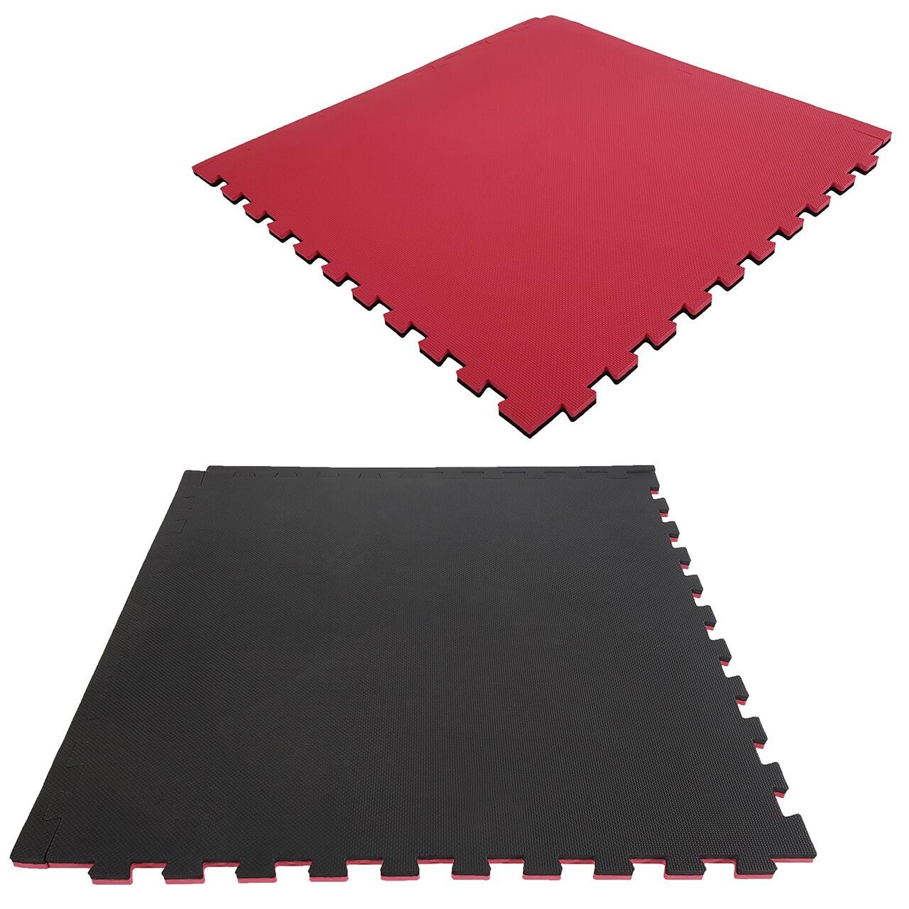 Tunturi Karate Puzzle Matten Bodenmatten Schwarz mit Rot 1/7