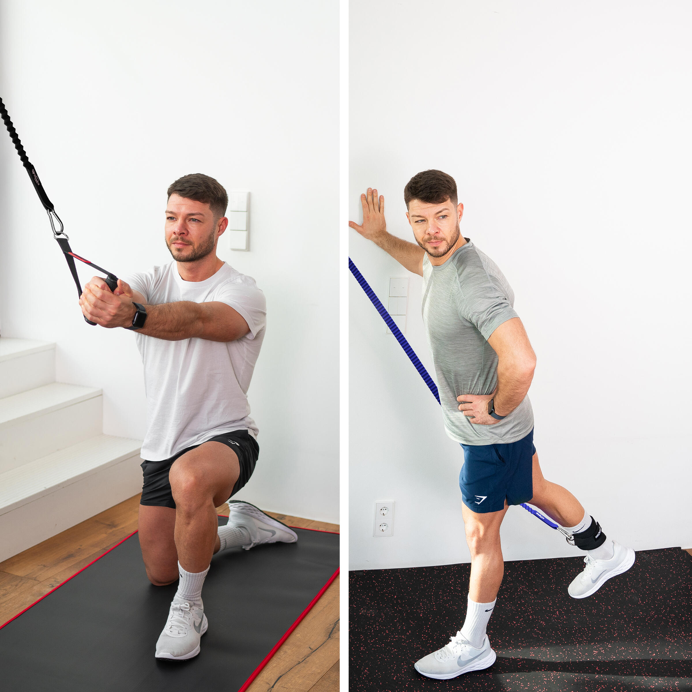NEOLYMP Resistance Bands Set – 5 Fitnessbänder, Türanker & Griffe 4,5–68kg 6/7