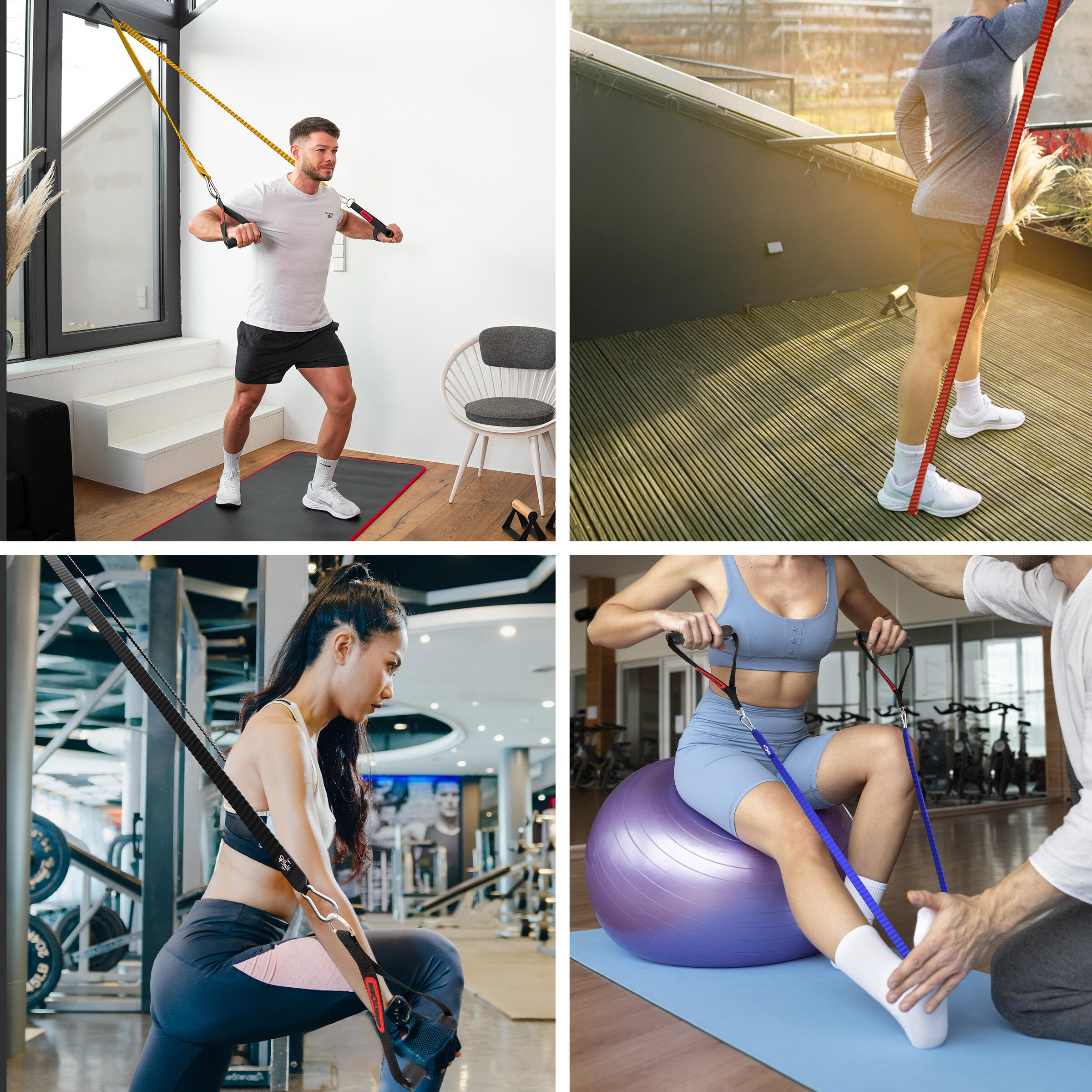 NEOLYMP Resistance Bands Set – 5 Fitnessbänder, Türanker & Griffe 4,5–68kg 7/7