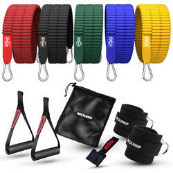 NEOLYMP Bandes de Résistance – 5 Bandes, Ancre Porte & Poignées 4,5–68kg