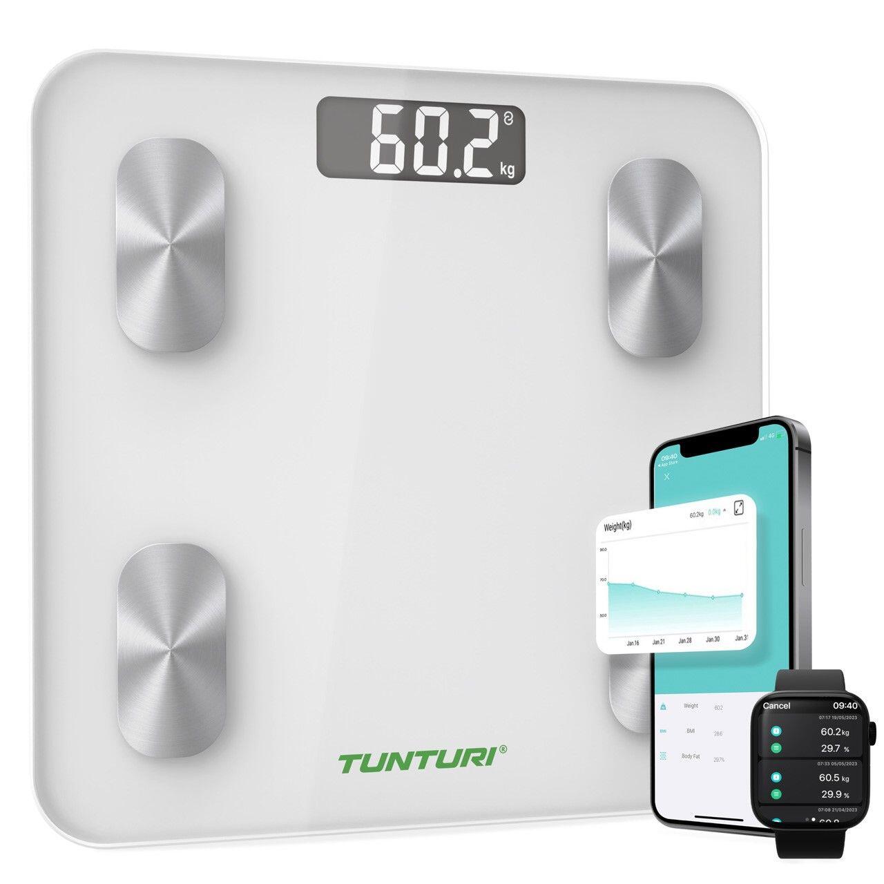 TUNTURI Bilancia - Bluetooth - Capacità utente 180 kg - Inclusa analisi corporea