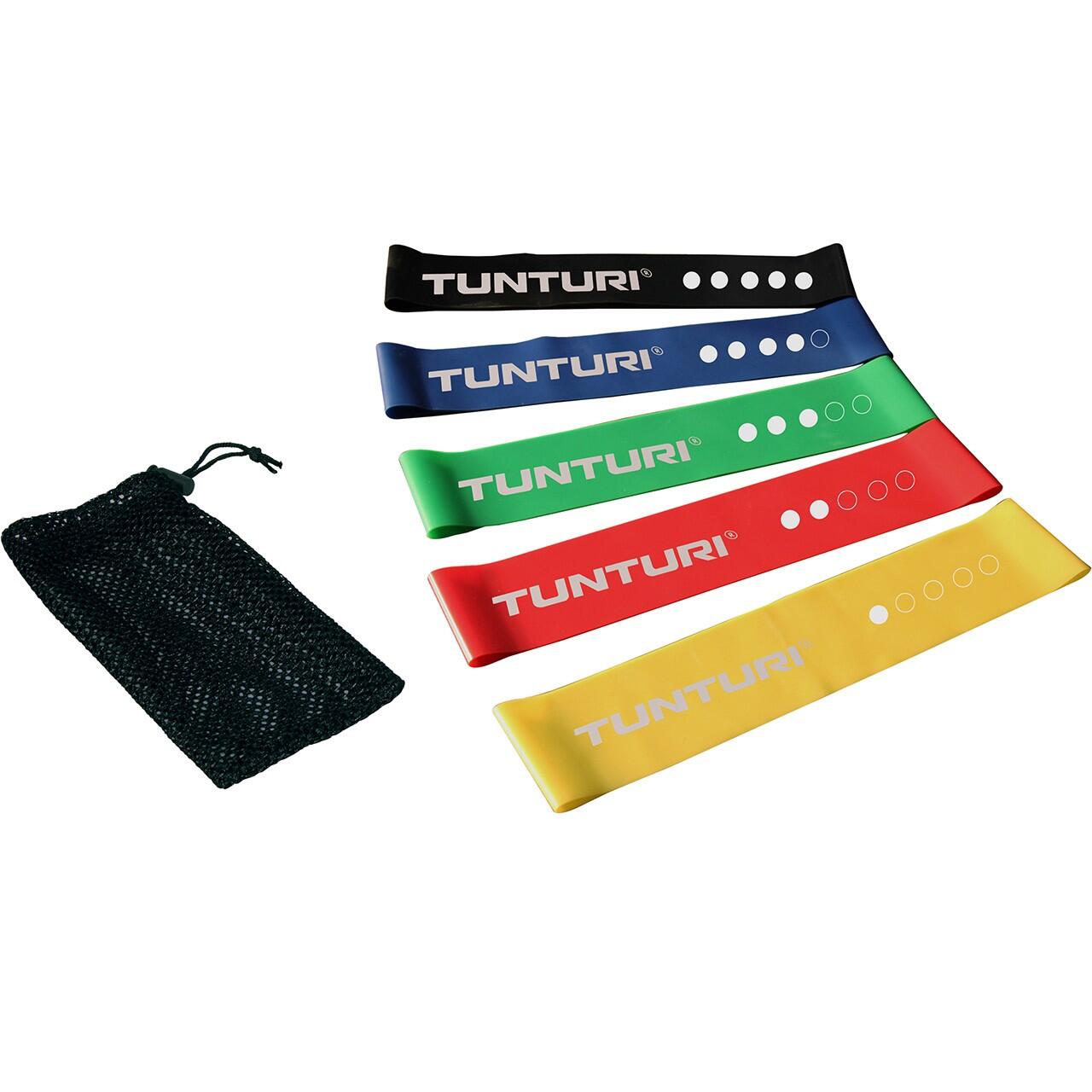 Tunturi Mini Resistance Band Set 5 Stück – 5 Gummi Gymnastikbänder 2/7